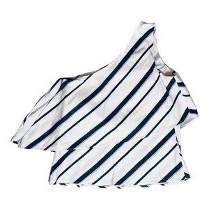 Banana Republic Asymmetrical Black Striped Top